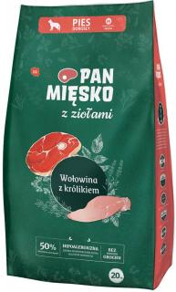 Pan Mięsko z Ziołami Pies Medium Adult Sucha karma z wołowiną i królikiem 20kg