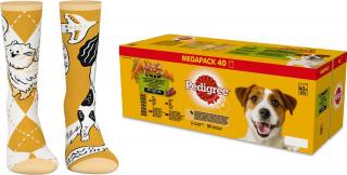 Pedigree Pies Mixed Selection with Vegetables in Gravy Mokra Karma w sosie 40x100g + SKARPETKI PEDIGREE GRATIS