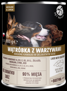 Pet Republic Adult  Mokra Karma z wątróbką i warzywami dla psa 1250g