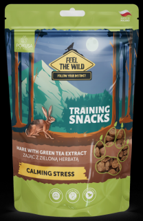 Pokusa Feel the Wild Training Snacks Calming Stress z zającem i zieloną herbatą przysmak 200g