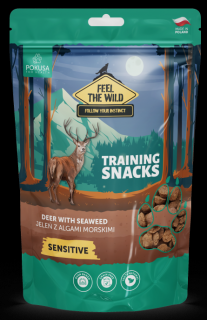 Pokusa Feel the Wild Training Snacks Sensitive z jeleniem i algami morskimi przysmak 200g