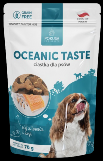 Pokusa Oceanic Taste Ciastka z krylem i olejem łososia przysmak 70g