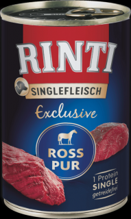 Rinti Singlefleisch Exclusive (mit ross pur) Mokra Karma z koniną dla psa 400g