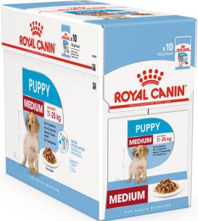 Royal Canin Pies Medium Puppy Mokra Karma 10x140g PAKIET [Data ważności: 28.09.2024] WYPRZEDAŻ