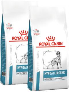 Royal Canin Veterinary Pies Hypoallergenic Moderate Calorie Sucha Karma 2x14kg DWU-PAK