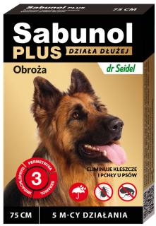 Sabunol PLUS na kleszcze i pchły obroża dla psa długość 75cm [Data ważności: 11.02.2025]