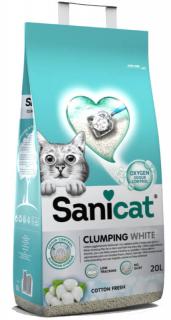 Sanicat Clumping White Cotton Żwirek bentonitowy poj. 20l WYPRZEDAŻ