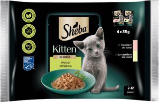 Sheba Kot Kitten Wybór Smaków Mokra karma w sosie 4x85g