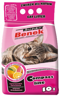 Super Benek Compact Active Żwirek bentonitowy Cytrusowa Świeżość dla kota 10l