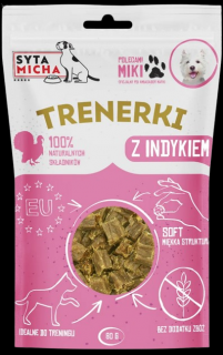Syta Micha Przysmak Trenerki z indykiem dla psa 80g