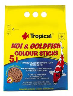 Tropical Suchy Pokarm Koi  Goldfish Colour Sticks poj. 5l