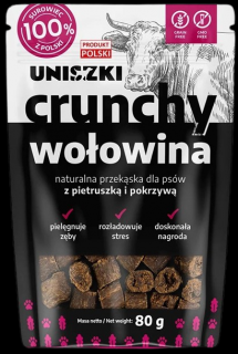 Uniszki Crunchy Przysmak z wołowina dla psa  80g