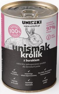 Uniszki Unismak Adult Mokra Karma z królikiem dla psa 410g