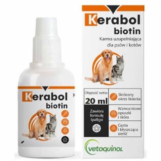 Vetoquinol Kerabol Biotin preparat dla psa i kota 20ml