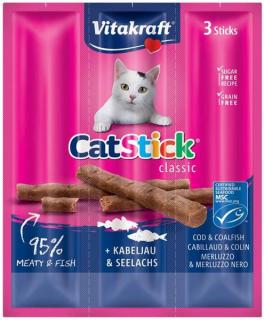 Vitakraft Cat Stick Mini kabanosy dorsz Przysmak 3szt