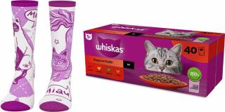Whiskas Kot Adult (1+) Klasyczne Posiłki Mokra Karma (sos) 40x85g + SKARPETKI WHISKAS GRATIS