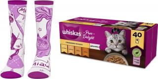 Whiskas Kot Adult Frykasy drobiowe Mokra Karma w galaretce 40x85g + SKARPETKI WHISKAS GRATIS