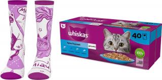 Whiskas Rybne Przysmaki Karma w galaretce dla kota 40x85g + SKARPETKI WHISKAS GRATIS