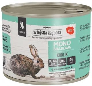 Wiejska Zagroda Kot Kitten Monobiałkowa Mokra karma z królikiem 200g