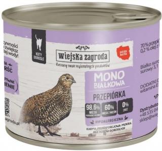 Wiejska Zagroda Kot Monobiałkowa Mokra karma z przepiórką 200g