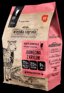 Wiejska Zagroda Kot Sucha Karma z jagnięciną i krylem 400g