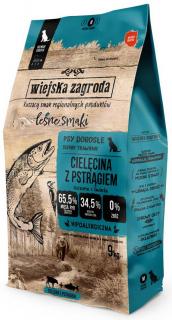 Wiejska Zagroda Pies Leśne Smaki Medium Adult Sucha karma z cielęciną i pstrągiem 9kg