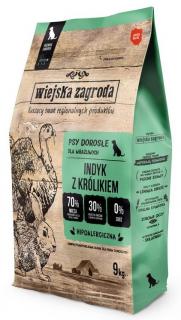 Wiejska Zagroda Pies  Sucha Karma z indykiem i królikiem 9kg