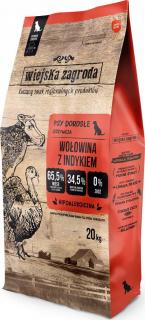 Wiejska Zagroda Pies Sucha Karma z wołowiną i indykiem 20kg