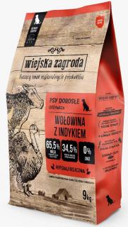 Wiejska Zagroda Pies Sucha Karma z wołowiną i indykiem 9kg