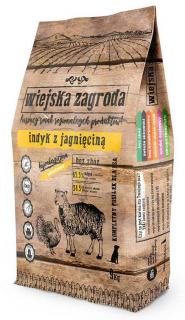 Wiejska Zagroda Sucha Karma z indykiem i jagnięciną dla psa 9kg
