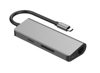 Adapter USB-C Hub HDMI 1xUSB-C GbE 2xUSB-A Card PD