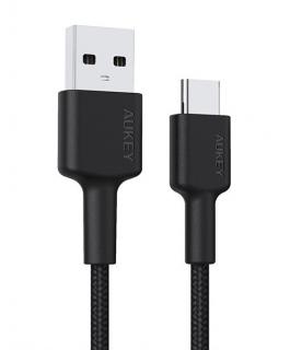 CB-CA03 OEM nylonowy kabel Quick Charge USB C-USB A 3.1 | FCP | AFC | 0.3m | 5Gbps | 3A | 60W PD | 20V