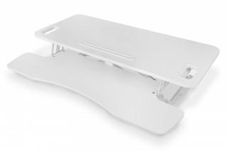 Ergonomiczna nakładka na biurko, powierzchnia robocza 95x61x11-46cm, regulowana, Biała