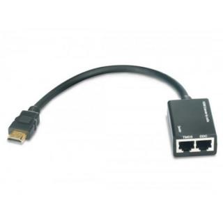 Extender HDMI po skrętce Cat.5e/6 do 30m, czarny