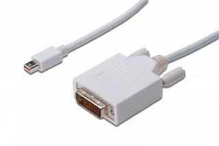 Kabel adapter Displayport 1080p 60Hz FHD Typ miniDP/DVI-D (24+1) M/M biały 2m