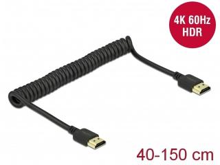 Kabel HDMI M/M v2.0 0.4m - 1.5m spirala czarny