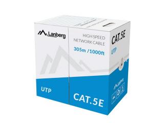 Kabel LAN UTP 100Mb/s 305m drut cca żółty