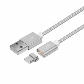 Kabel magnetyczny USB C - USB srebrny 1 m