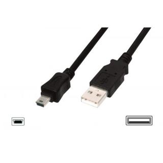 Kabel połączeniowy USB 2.0 HighSpeed "Canon" Typ USB A/miniUSB B (5pin) M/M czarny 1m