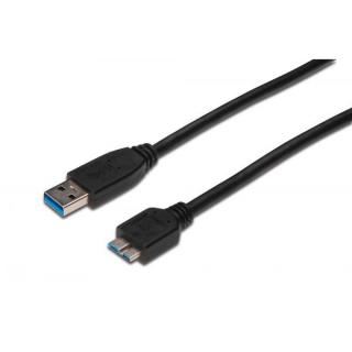 Kabel połączeniowy USB 3.1 Gen.1 SuperSpeed 5Gbps Typ USB A/microUSB B M/M czarny 0,25m