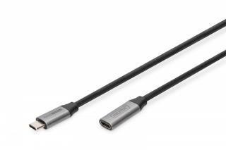 Kabel przedłużający USB 3.0 60W/5Gbps Typ USB C/USB C M/Ż 0,5m Czarny