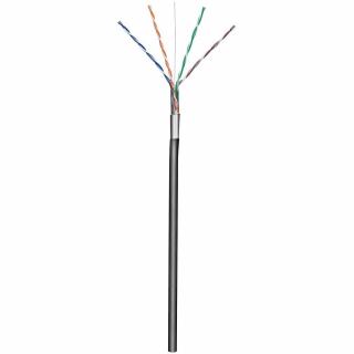 Kabel skrętka zewnętrzna F/UTP Cat5e 4x2 drut CCA 305m czarny