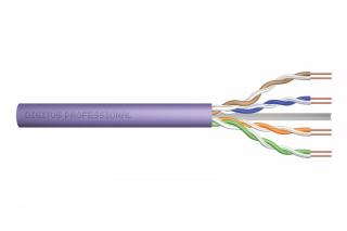 Kabel teleinformatyczny instalacyjny kat.6, U/UTP, Dca, drut, AWG 23/1, LSOH, 100m, fioletowy