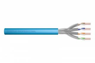 Kabel teleinformatyczny instalacyjny kat.6A, S/FTP, Eca, drut, AWG 23/1, LSOH, 50m ofoliowany Niebieski