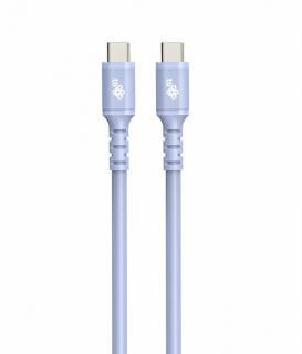 Kabel USB C - USB C 1m silikonowy fioletowy