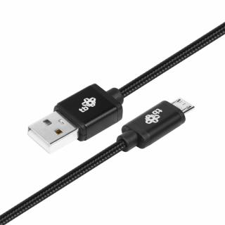 Kabel USB-Micro USB 1.5 m. czarny sznurek