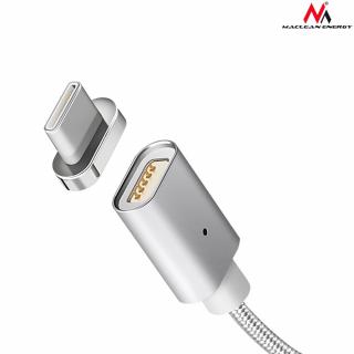 Kabel USB Type-C magnetyczny srebrny MCE178