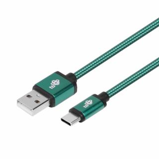 Kabel USB-USB C 1.5m zielony sznurek