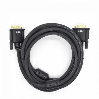 Kabel VGA 15M-15M 3m. czarny, pozłacany