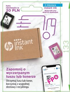 Karta pre-paid Instant Ink PL 2MO Enrollment Card L0U21AE
